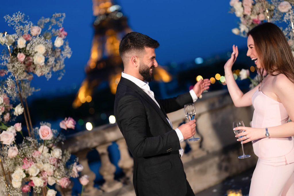 Eiffel Tower proposal Shangri-La Hotel Terrace