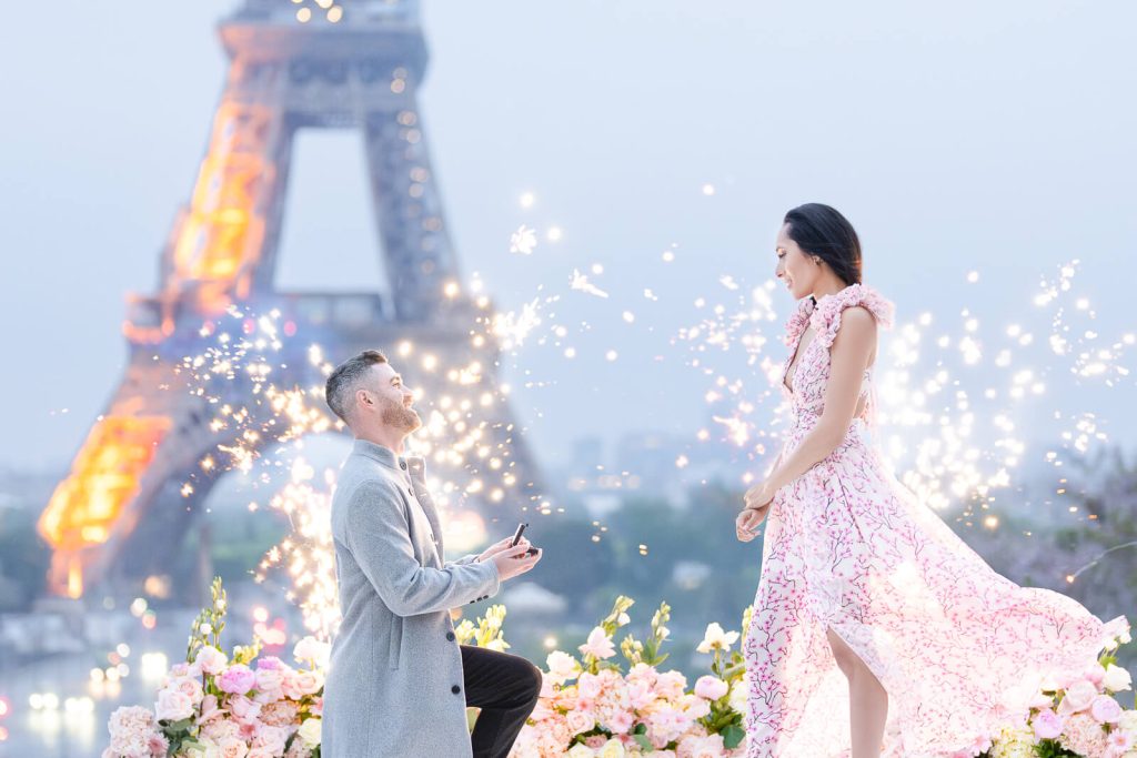 Eiffel Tower proposal Trocadero Paris France
